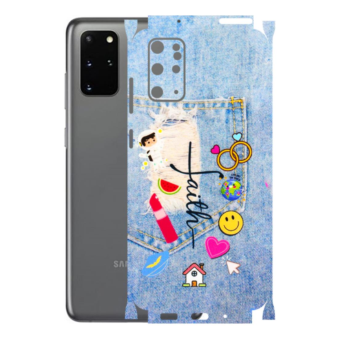 Samsung A/S Series Phone Skins (All Models) - Denim Jeans Pocket - 3D Embossed Finish (L-134) Samsung Galaxy S20 Plus