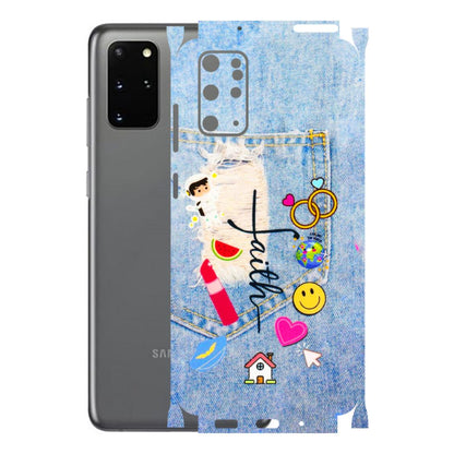 Samsung A/S Series Phone Skins (All Models) - Denim Jeans Pocket - 3D Embossed Finish (L-134) Samsung Galaxy S20 Plus