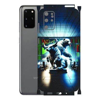 Samsung A/S Series Phone Skins (All Models) - Stock Market Sensex Bear vs Bulls - 3D Embossed Finish (L-15) Samsung Galaxy S20 Plus