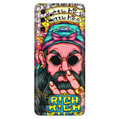 Samsung A/S Series Phone Skins (All Models) - Battle King Dude Face - 3D Embossed Finish (L-178) Samsung Galaxy S20 Plus