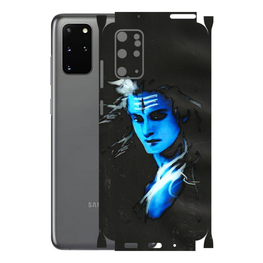 Samsung A/S Series Phone Skins (All Models) - Har Har Mahadev Blue/Black - 3D Embossed Finish (L-185) Samsung Galaxy S20 Plus
