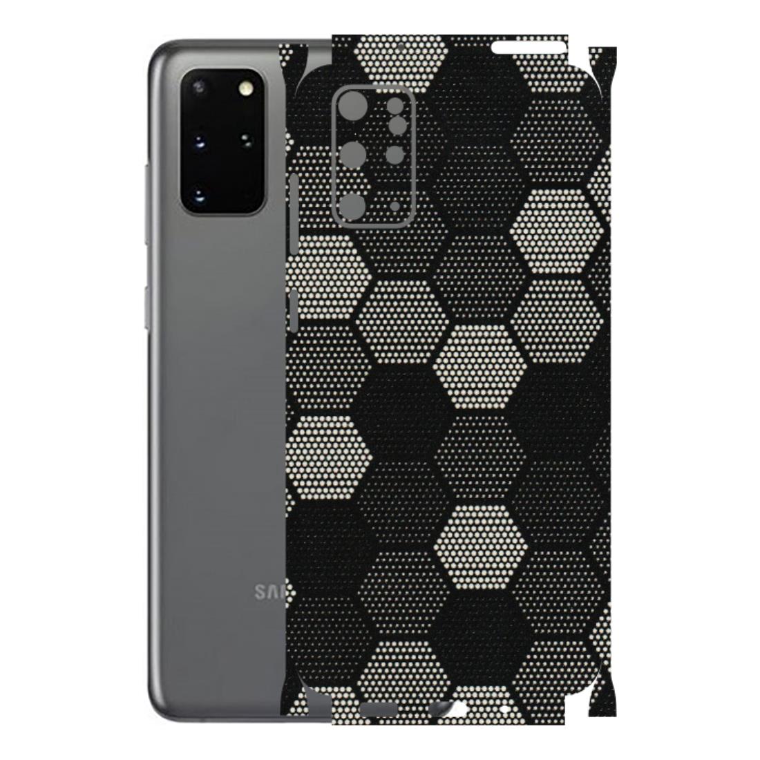 Samsung A/S Series Phone Skins (All Models) - Black & White Dotted Honeycomb Texture - 3D Embossed Finish (L-202) Samsung Galaxy S20 Plus