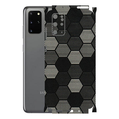 Samsung A/S Series Phone Skins (All Models) - Black & White Dotted Honeycomb Texture - 3D Embossed Finish (L-202) Samsung Galaxy S20 Plus