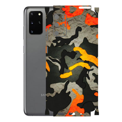 Samsung A/S Series Phone Skins (All Models) - Orange Camouflage - 3D Embossed Finish (L-204) Samsung Galaxy S20 Plus