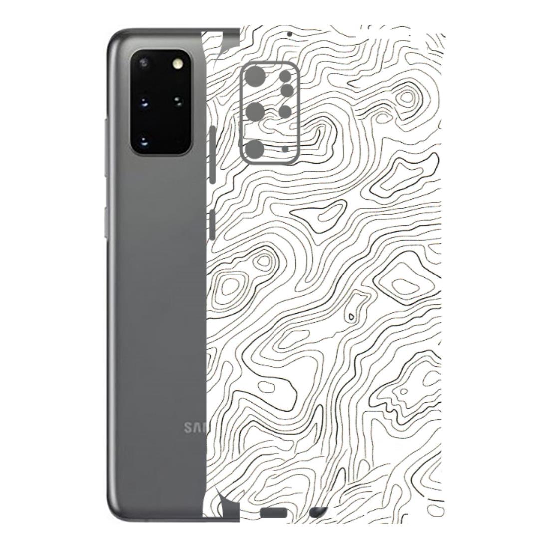 Samsung A/S Series Phone Skins (All Models) - White Black Swirls - 3D Embossed Finish (L-219) Samsung Galaxy S20 Plus