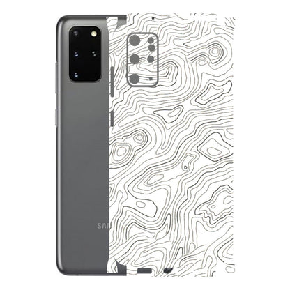 Samsung A/S Series Phone Skins (All Models) - White Black Swirls - 3D Embossed Finish (L-219) Samsung Galaxy S20 Plus