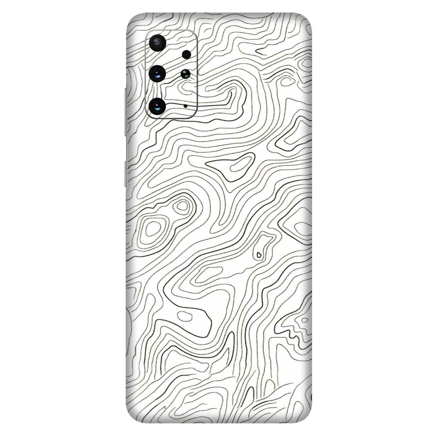 Samsung A/S Series Phone Skins (All Models) - White Black Swirls - 3D Embossed Finish (L-219) Samsung Galaxy S20 Plus