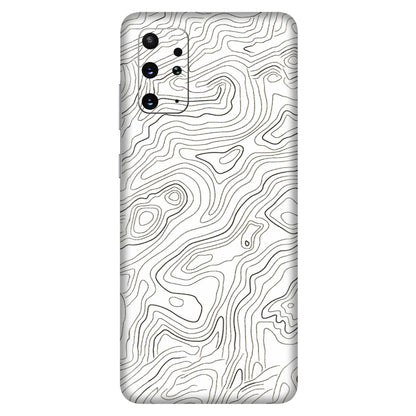Samsung A/S Series Phone Skins (All Models) - White Black Swirls - 3D Embossed Finish (L-219) Samsung Galaxy S20 Plus