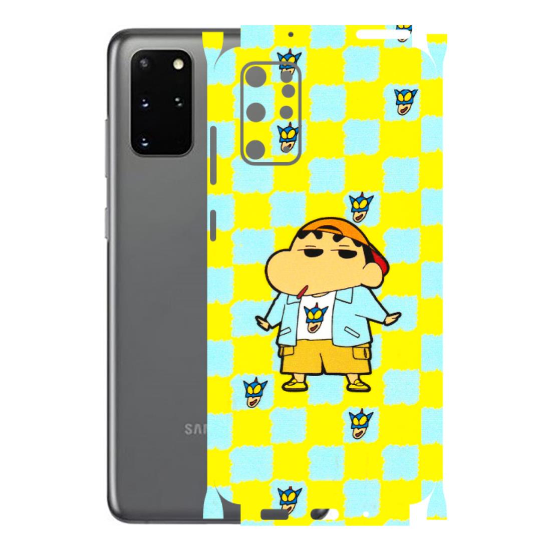 Samsung A/S Series Phone Skins (All Models) - Yellow Blue Shinchan Cute - 3D Embossed Finish (L-221) Samsung Galaxy S20 Plus