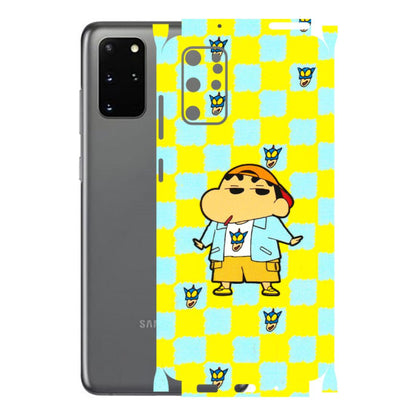 Samsung A/S Series Phone Skins (All Models) - Yellow Blue Shinchan Cute - 3D Embossed Finish (L-221) Samsung Galaxy S20 Plus
