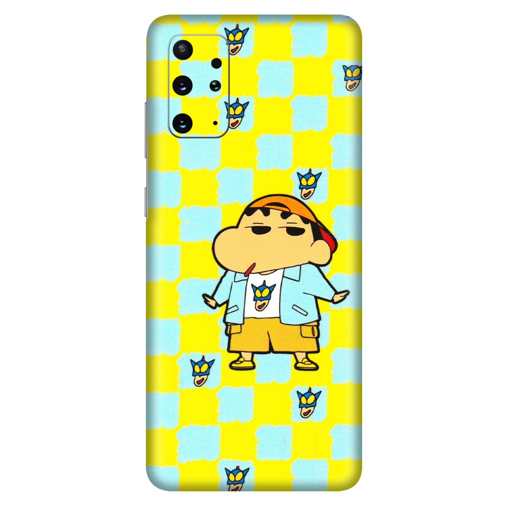 Samsung A/S Series Phone Skins (All Models) - Yellow Blue Shinchan Cute - 3D Embossed Finish (L-221) Samsung Galaxy S20 Plus