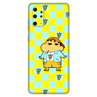Samsung A/S Series Phone Skins (All Models) - Yellow Blue Shinchan Cute - 3D Embossed Finish (L-221) Samsung Galaxy S20 Plus