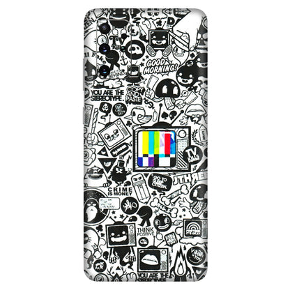 Samsung A/S Series Phone Skins (All Models) - Doodles Positive Art - 3D Embossed Finish (L-263) Samsung Galaxy S20 Plus