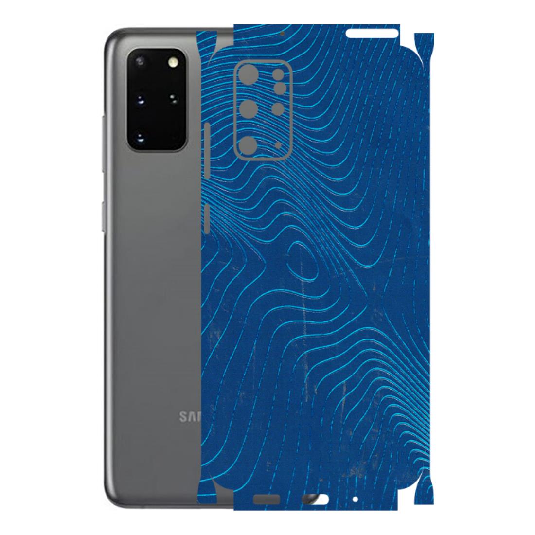 Samsung A/S Series Phone Skins (All Models) - Abstract Blue Line Map - 3D Embossed Finish (L-272) Samsung Galaxy S20 Plus