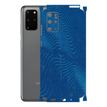 Samsung A/S Series Phone Skins (All Models) - Abstract Blue Line Map - 3D Embossed Finish (L-272) Samsung Galaxy S20 Plus