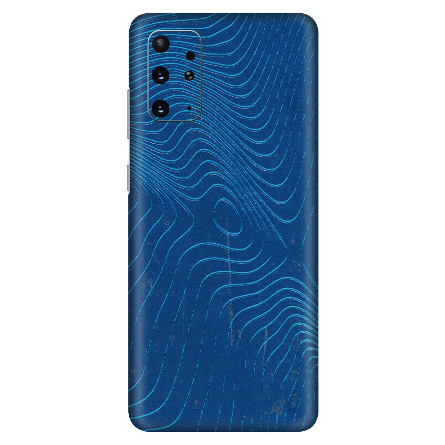 Samsung A/S Series Phone Skins (All Models) - Abstract Blue Line Map - 3D Embossed Finish (L-272) Samsung Galaxy S20 Plus