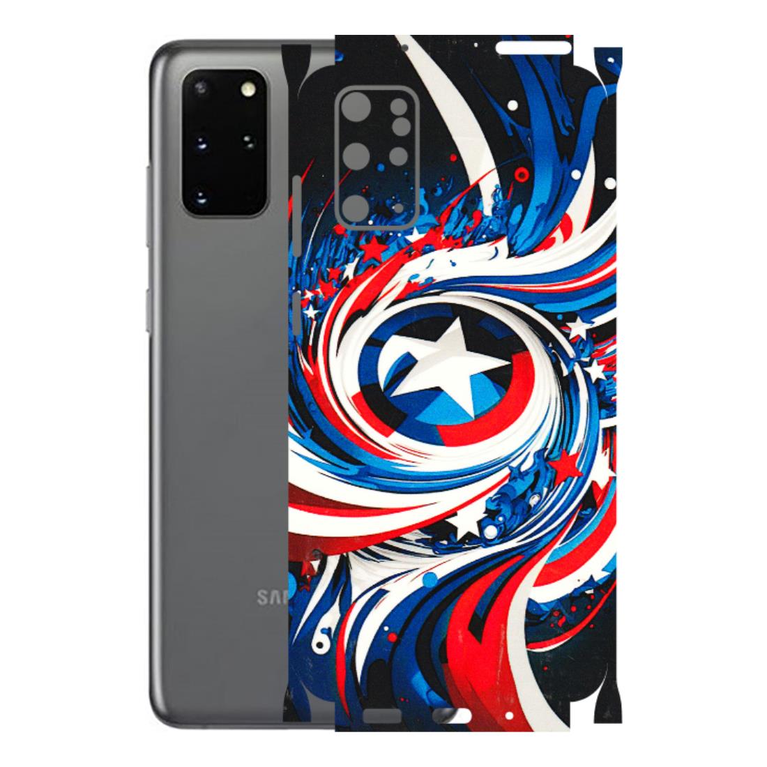 Samsung A/S Series Phone Skins (All Models) - Captain America Logo - 3D Embossed Finish (L-307) Samsung Galaxy S20 Plus