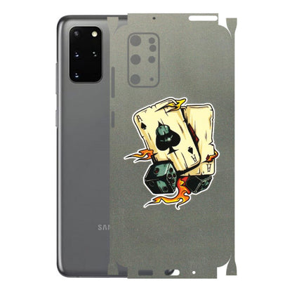 Samsung A/S Series Phone Skins (All Models) - Grey Cards Of Ace - 3D Embossed Finish (L-77) Samsung Galaxy S20 Plus