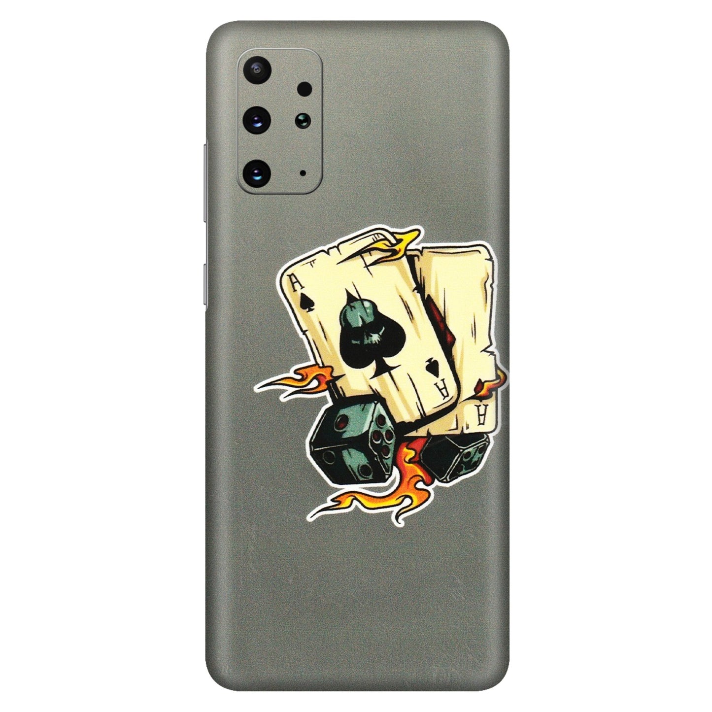 Samsung A/S Series Phone Skins (All Models) - Grey Cards Of Ace - 3D Embossed Finish (L-77) Samsung Galaxy S20 Plus