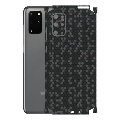 Samsung A/S Series Phone Skins (All Models) - Black Grey Honeycomb Sober - 3D Embossed Finish (L-85) Samsung Galaxy S20 Plus