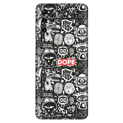 Samsung A/S Series Phone Skins (All Models) - Dope Stay Classy Black Doodles - Matte Finish (M-126) Samsung Galaxy S20 Plus