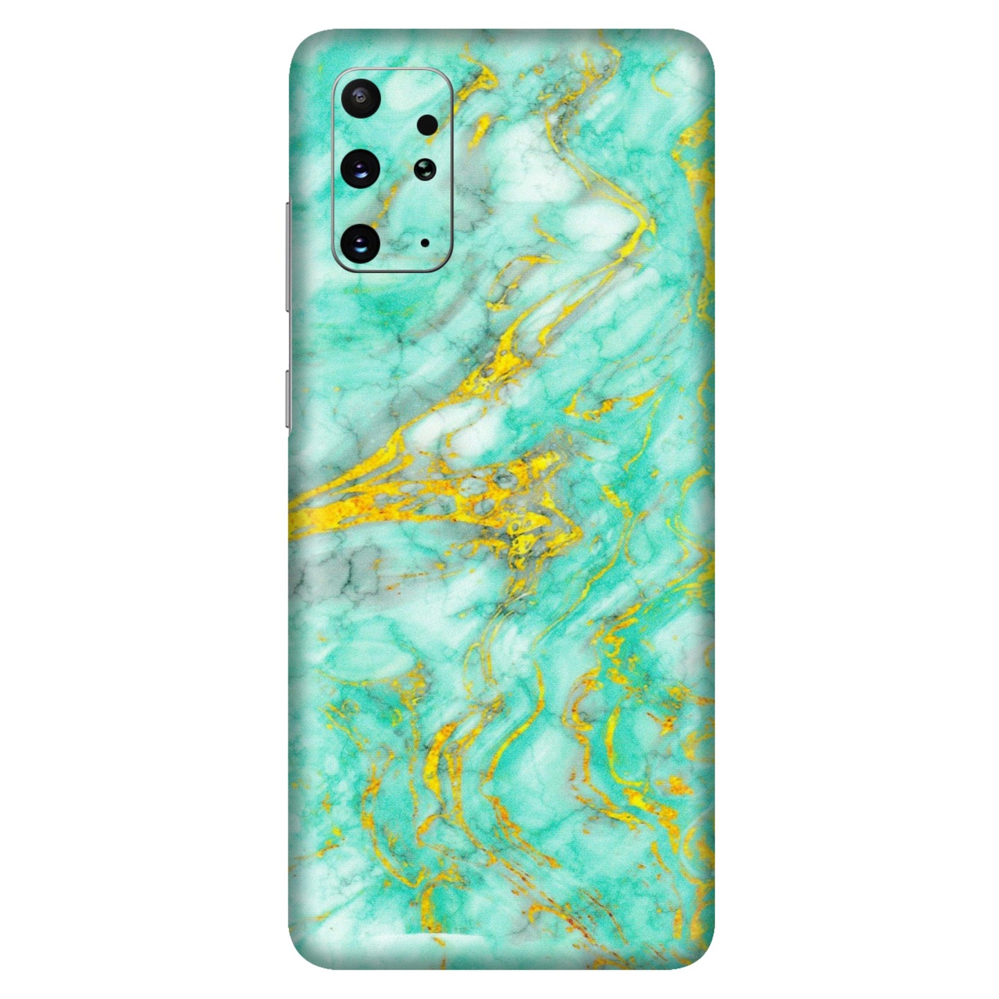 Samsung A/S Series Phone Skins (All Models) - Green And Gold Marble Feel - Matte Finish (M-16) Samsung Galaxy S20 Plus