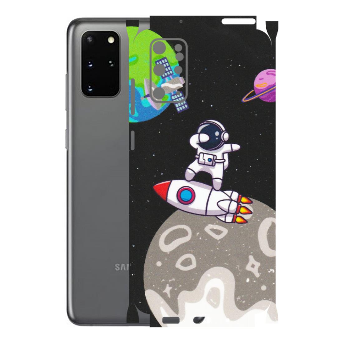 Samsung A/S Series Phone Skins (All Models) - Astronaut Vibing Toon Running - Matte Finish (M-39) Samsung Galaxy S20 Plus