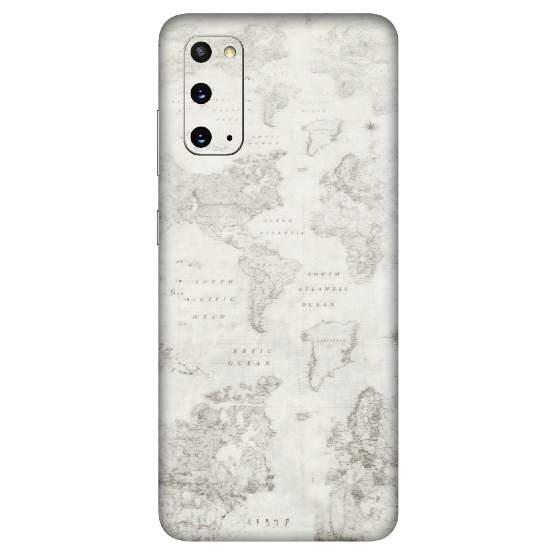 Samsung A/S Series Phone Skins (All Models) - World Travel Map - Transparent Finish (T-04) Samsung Galaxy S20