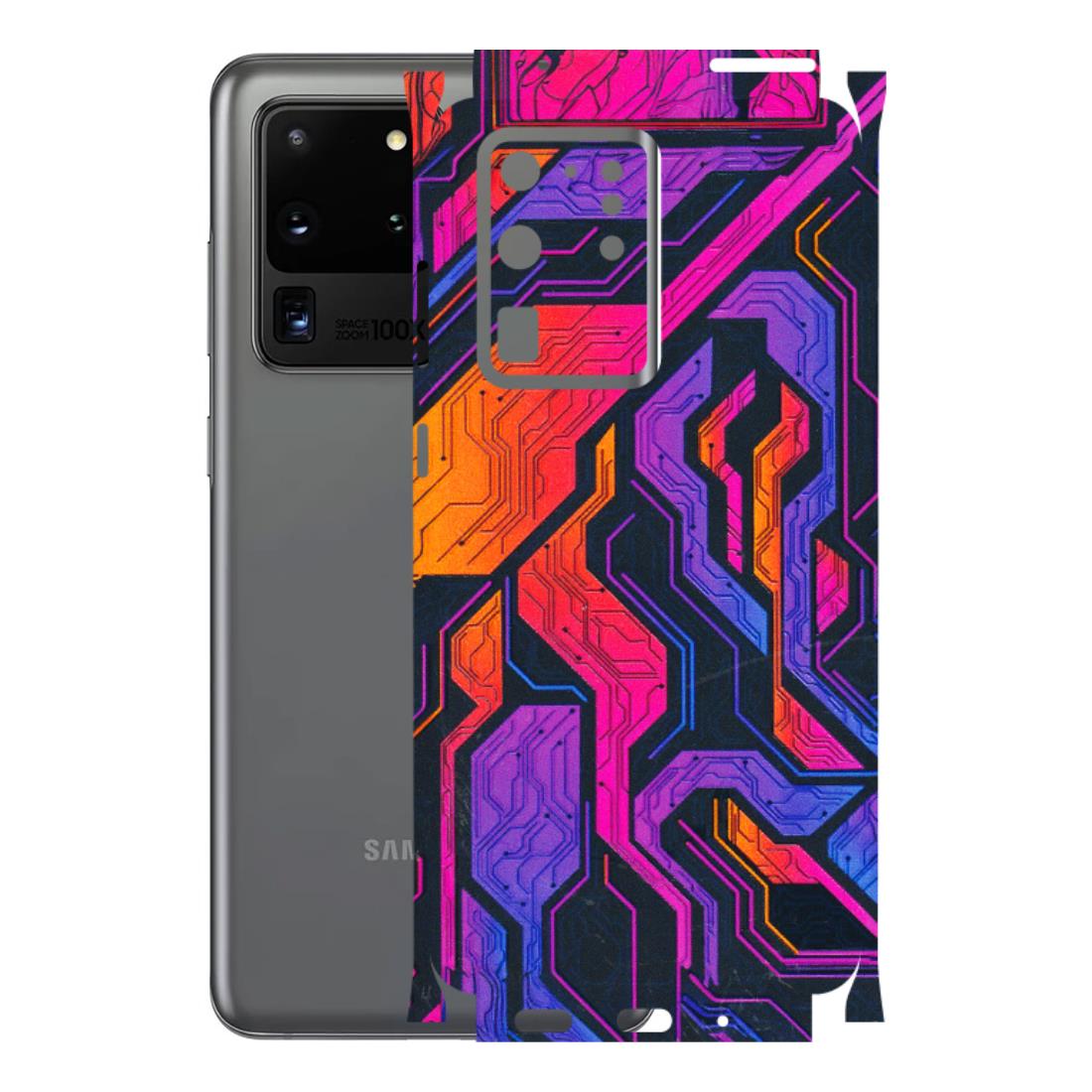Samsung A/S Series Phone Skins (All Models) - Tech Circuits Futuristic - 3D Embossed Finish (L-07) Samsung Galaxy S20 Ultra