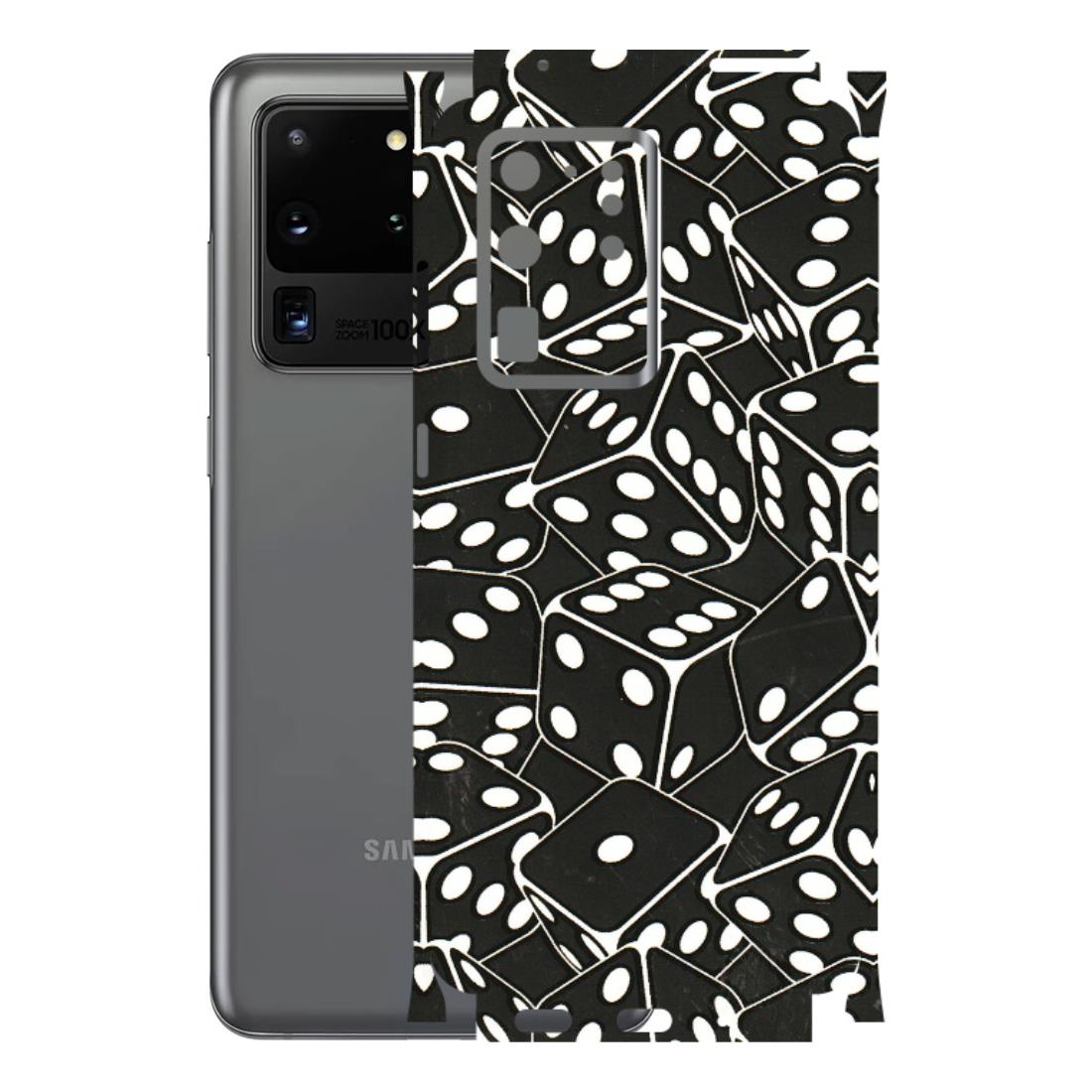 Samsung A/S Series Phone Skins (All Models) - Big Black Dices - 3D Embossed Finish (L-106) Samsung Galaxy S20 Ultra