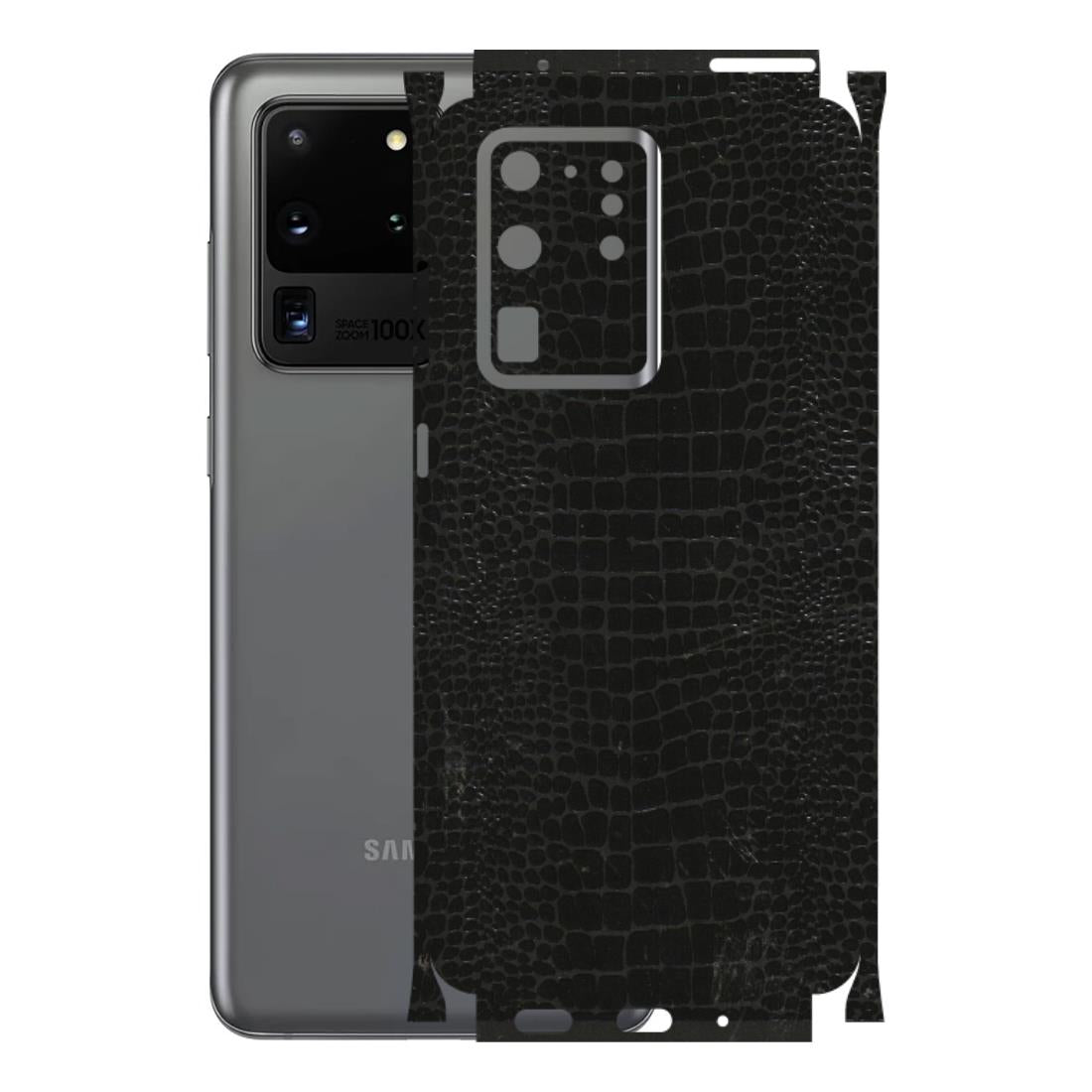 Samsung A/S Series Phone Skins (All Models) - Snake Leather Black - 3D Embossed Finish (L-107) Samsung Galaxy S20 Ultra