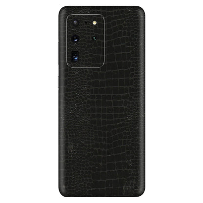 Samsung A/S Series Phone Skins (All Models) - Snake Leather Black - 3D Embossed Finish (L-107) Samsung Galaxy S20 Ultra