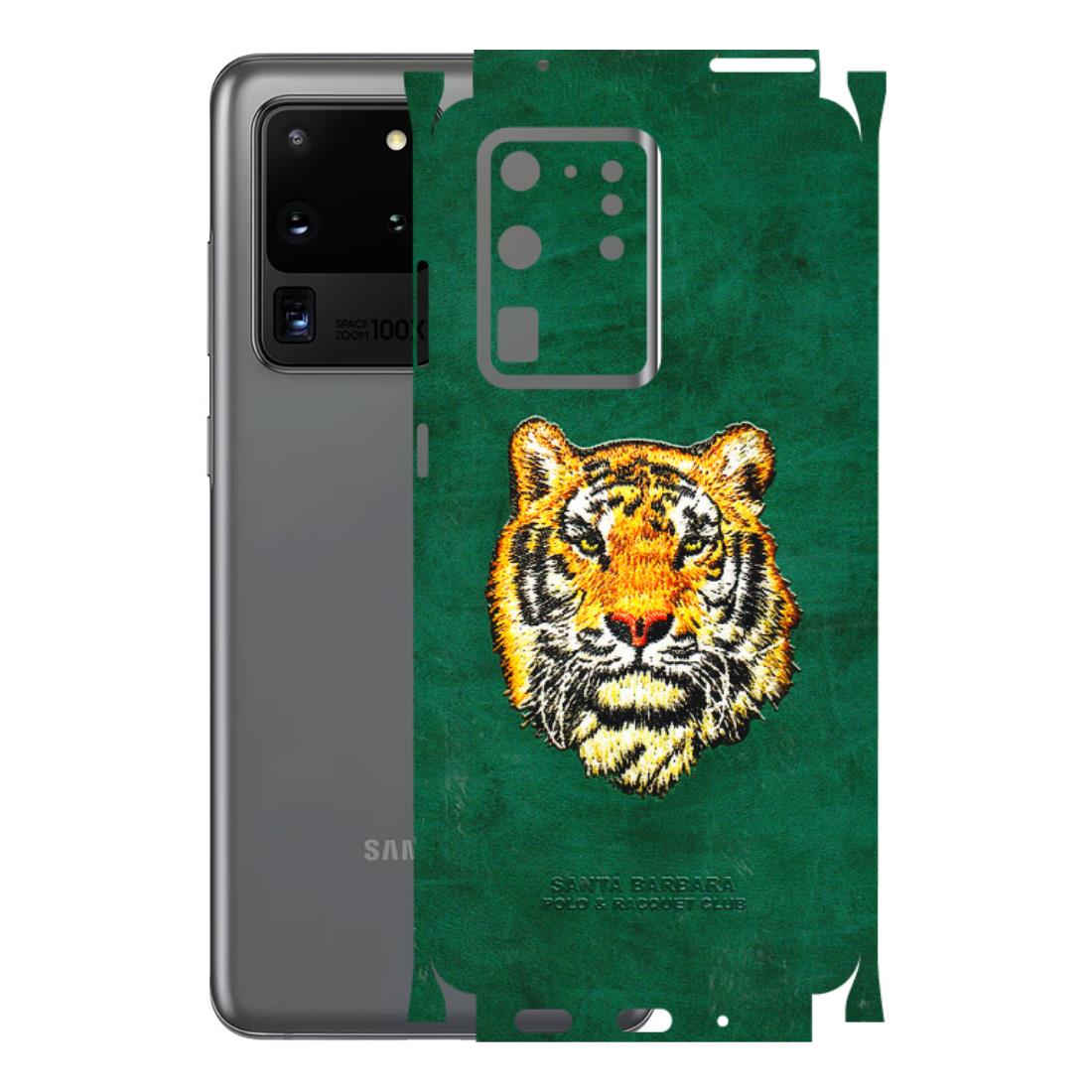 Samsung A/S Series Phone Skins (All Models) - Leather Feel Tiger - 3D Embossed Finish (L-111) Samsung Galaxy S20 Ultra