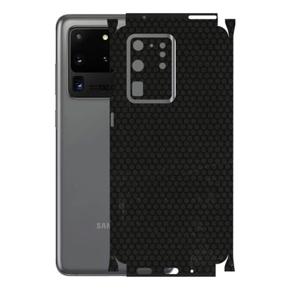Samsung A/S Series Phone Skins (All Models) - Black honeycomb - 3D Embossed Finish (L-114) Samsung Galaxy S20 Ultra