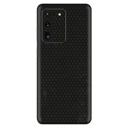 Samsung A/S Series Phone Skins (All Models) - Black honeycomb - 3D Embossed Finish (L-114) Samsung Galaxy S20 Ultra