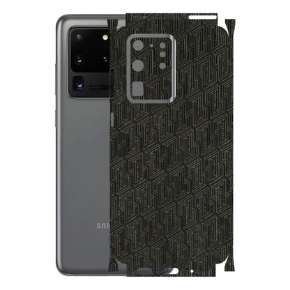 Samsung A/S Series Phone Skins (All Models) - Black Abstract Pattern - 3D Embossed Finish (L-117) Samsung Galaxy S20 Ultra