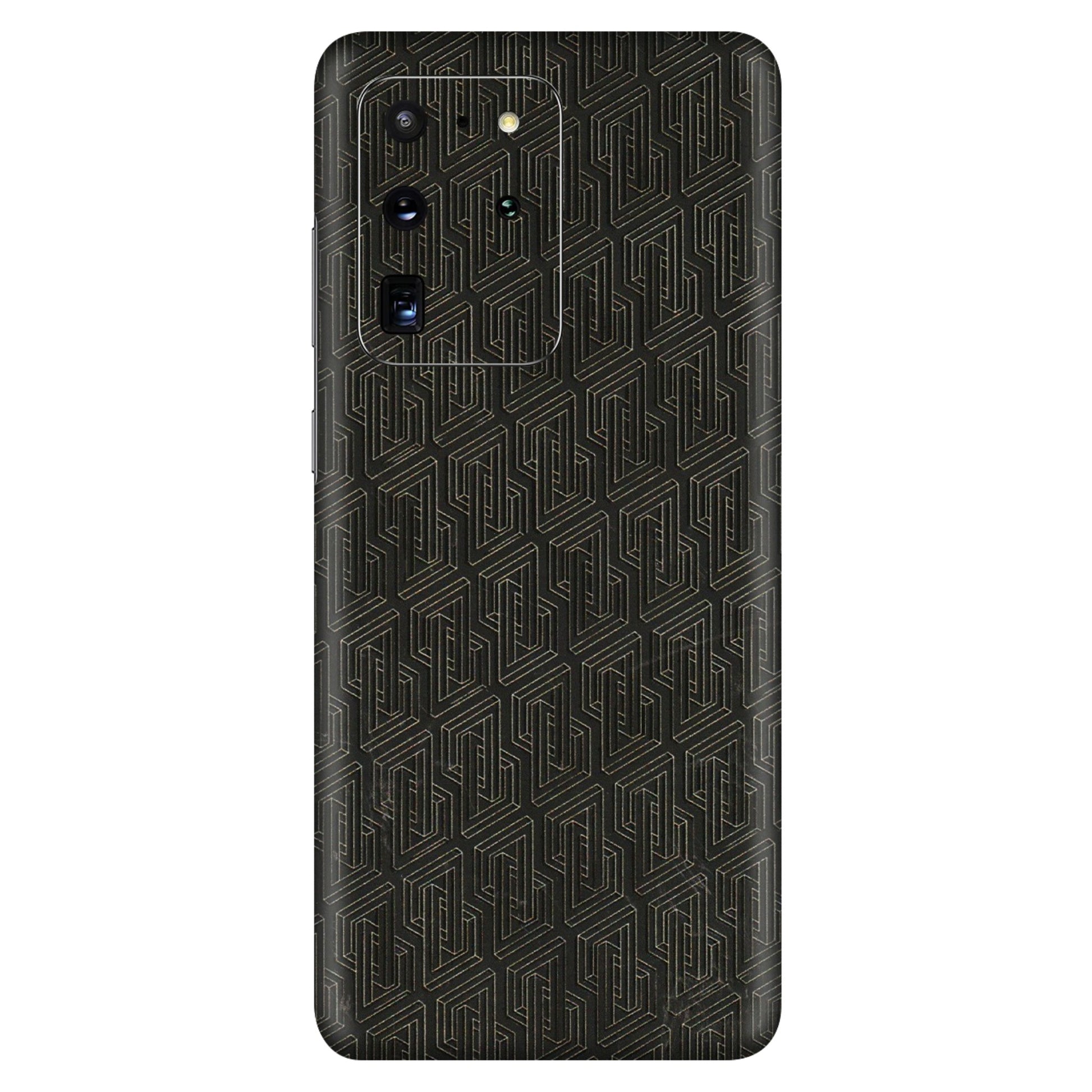 Samsung A/S Series Phone Skins (All Models) - Black Abstract Pattern - 3D Embossed Finish (L-117) Samsung Galaxy S20 Ultra