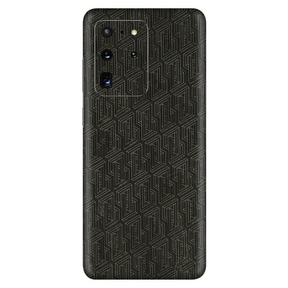 Samsung A/S Series Phone Skins (All Models) - Black Abstract Pattern - 3D Embossed Finish (L-117) Samsung Galaxy S20 Ultra