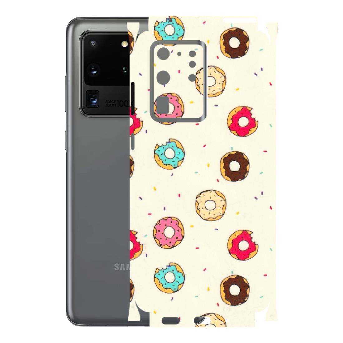 Samsung A/S Series Phone Skins (All Models) - Mini Donuts Doodle Art - 3D Embossed Finish (L-122) Samsung Galaxy S20 Ultra