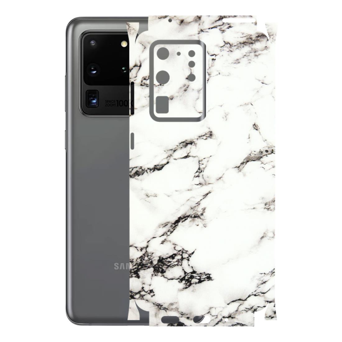 Samsung A/S Series Phone Skins (All Models) - Black and White Marble Texture - 3D Embossed Finish (L-124) Samsung Galaxy S20 Ultra