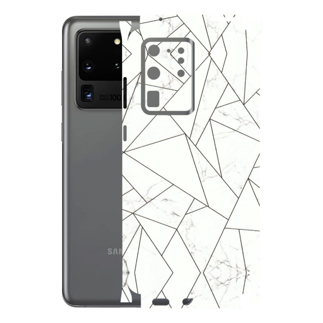 Samsung A/S Series Phone Skins (All Models) - Luxury White Marble Effect - 3D Embossed Finish (L-168) Samsung Galaxy S20 Ultra