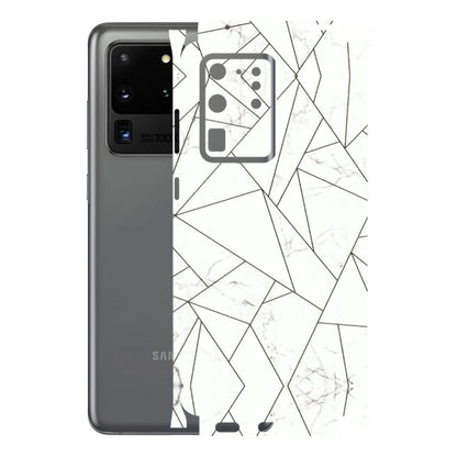 Samsung A/S Series Phone Skins (All Models) - Luxury White Marble Effect - 3D Embossed Finish (L-168) Samsung Galaxy S20 Ultra