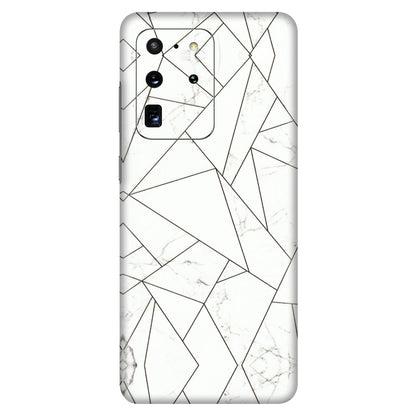 Samsung A/S Series Phone Skins (All Models) - Luxury White Marble Effect - 3D Embossed Finish (L-168) Samsung Galaxy S20 Ultra