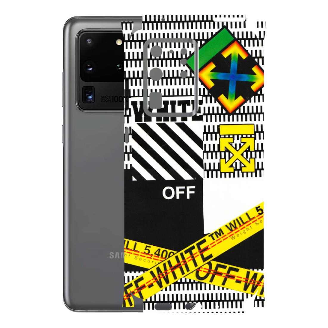 Samsung A/S Series Phone Skins (All Models) - White Off Abstract - 3D Embossed Finish (L-172) Samsung Galaxy S20 Ultra
