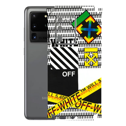 Samsung A/S Series Phone Skins (All Models) - White Off Abstract - 3D Embossed Finish (L-172) Samsung Galaxy S20 Ultra