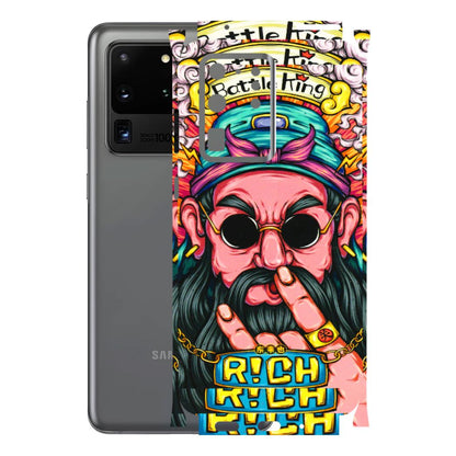 Samsung A/S Series Phone Skins (All Models) - Battle King Dude Face - 3D Embossed Finish (L-178) Samsung Galaxy S20 Ultra