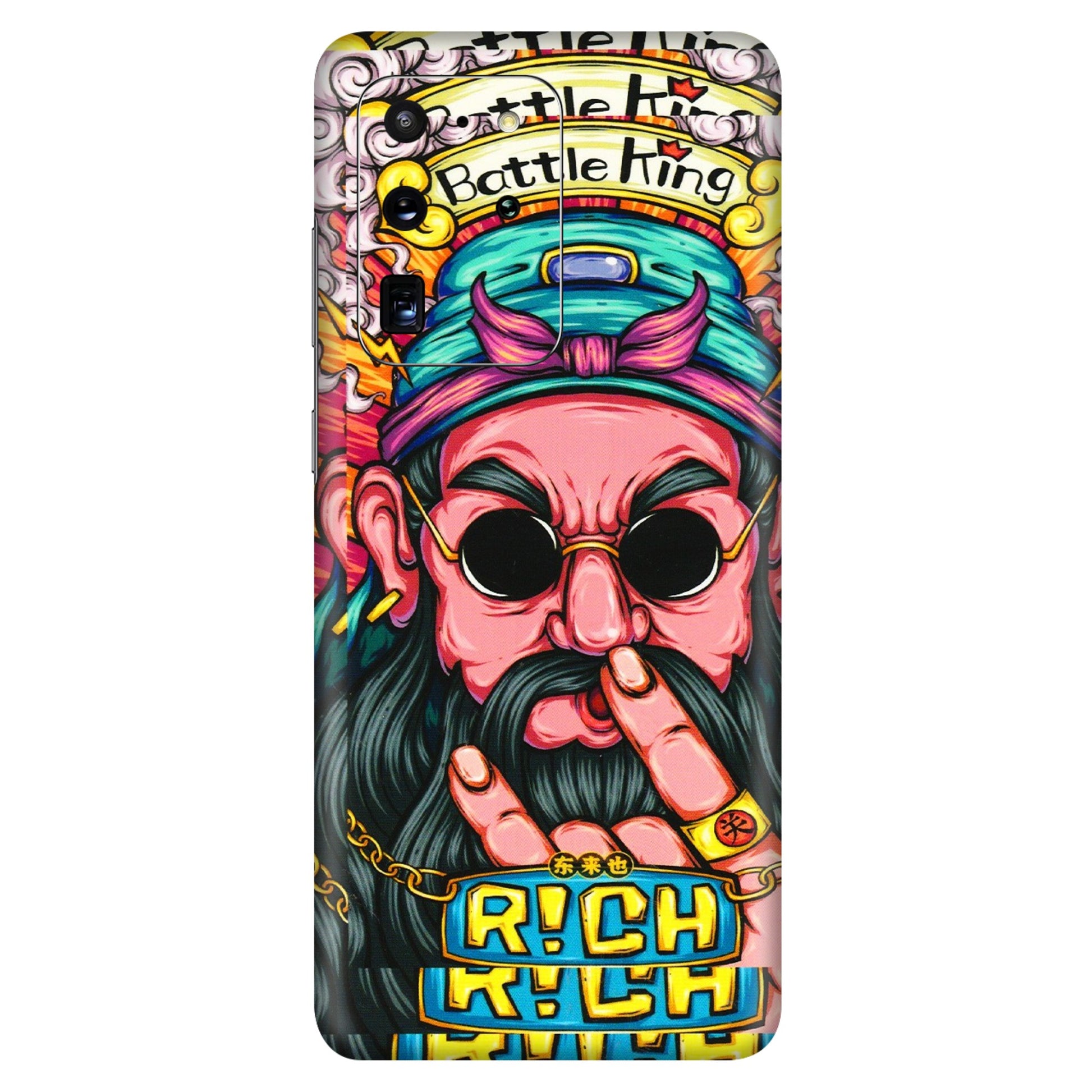 Samsung A/S Series Phone Skins (All Models) - Battle King Dude Face - 3D Embossed Finish (L-178) Samsung Galaxy S20 Ultra