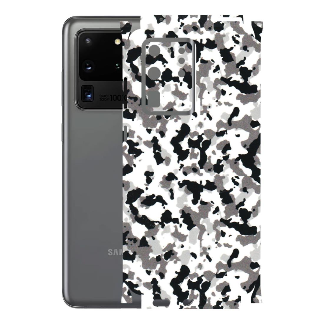 Samsung A/S Series Phone Skins (All Models) - White Black Camouflage - 3D Embossed Finish (L-18) Samsung Galaxy S20 Ultra