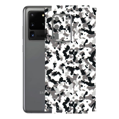 Samsung A/S Series Phone Skins (All Models) - White Black Camouflage - 3D Embossed Finish (L-18) Samsung Galaxy S20 Ultra