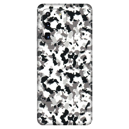 Samsung A/S Series Phone Skins (All Models) - White Black Camouflage - 3D Embossed Finish (L-18) Samsung Galaxy S20 Ultra